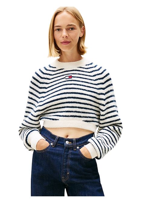 Pullover squadrato con lana e distintivo OFF WHITE Tommy Hilfiger | DW0DW216770FH